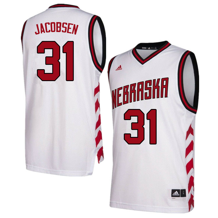 Men #31 Cale Jacobsen Nebraska Cornhuskers College Basketball Jerseys Sale-Hardwood